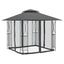 pavillon med sidevægge 300x300x270 cm stål antracitgrå