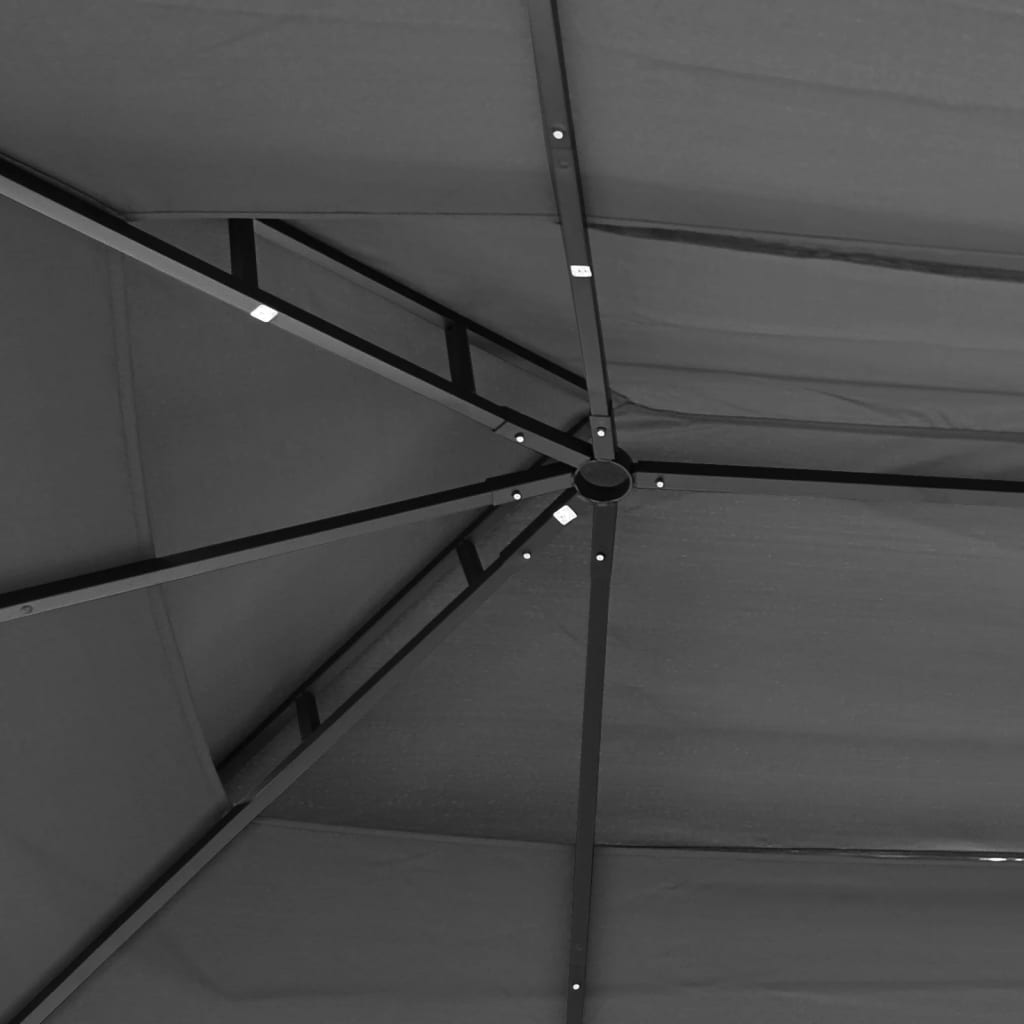 pavillon med sidevægge 400x300x270 cm stål antracitgrå