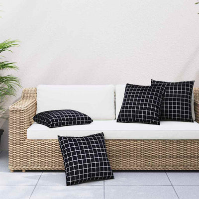 Scatter Puder 4 stk. Polyesterstof Sort Tjek 60 x 60 cm
