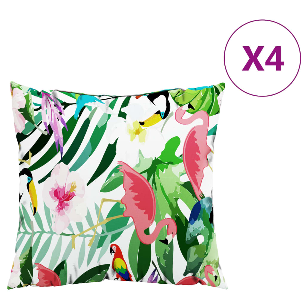 pyntepuder 4 stk. 60x60 cm stof flerfarvet