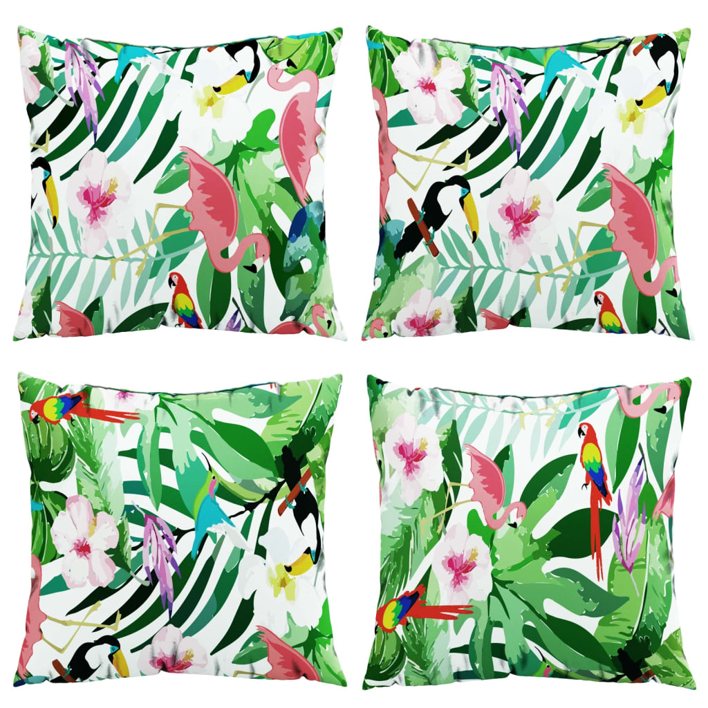 pyntepuder 4 stk. 60x60 cm stof flerfarvet