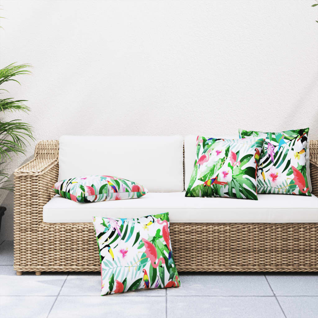 pyntepuder 4 stk. 60x60 cm stof flerfarvet