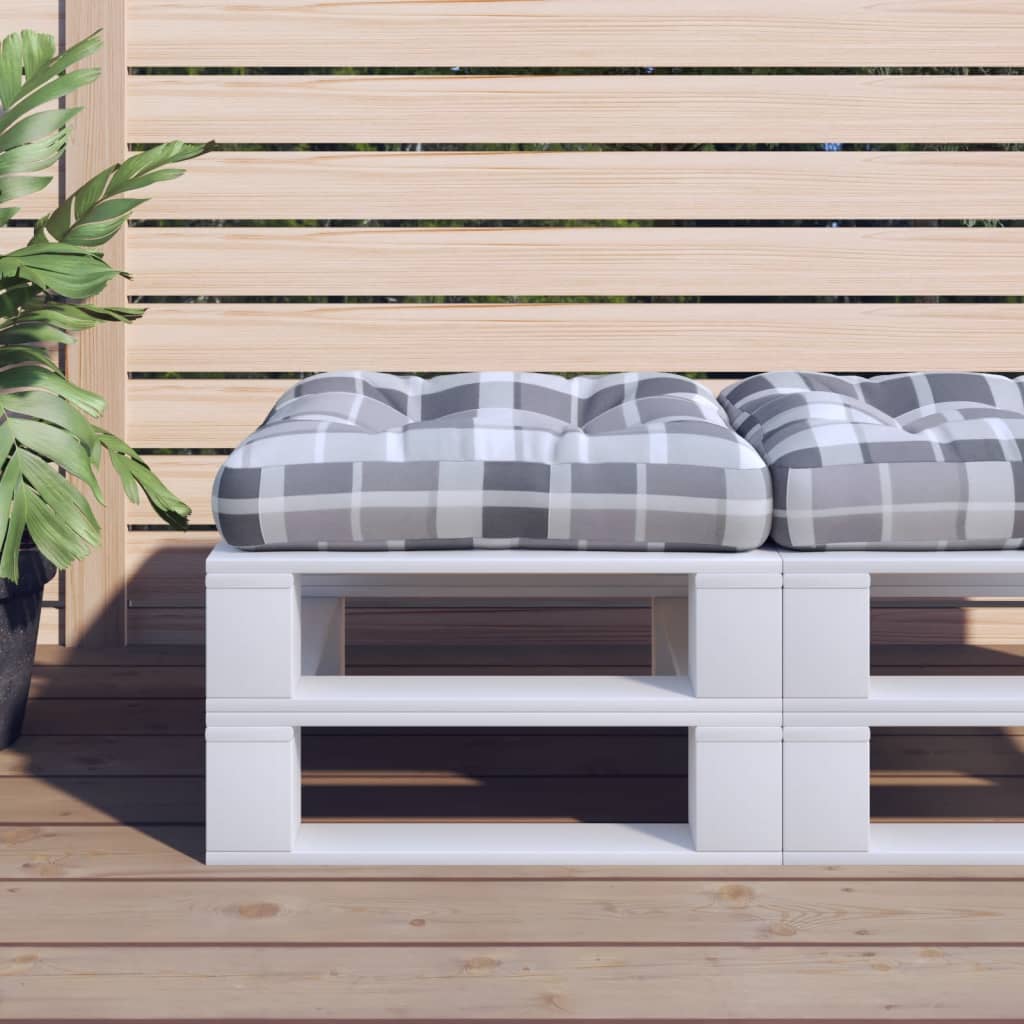 pallehynde 60x60x12 cm stof gråternet