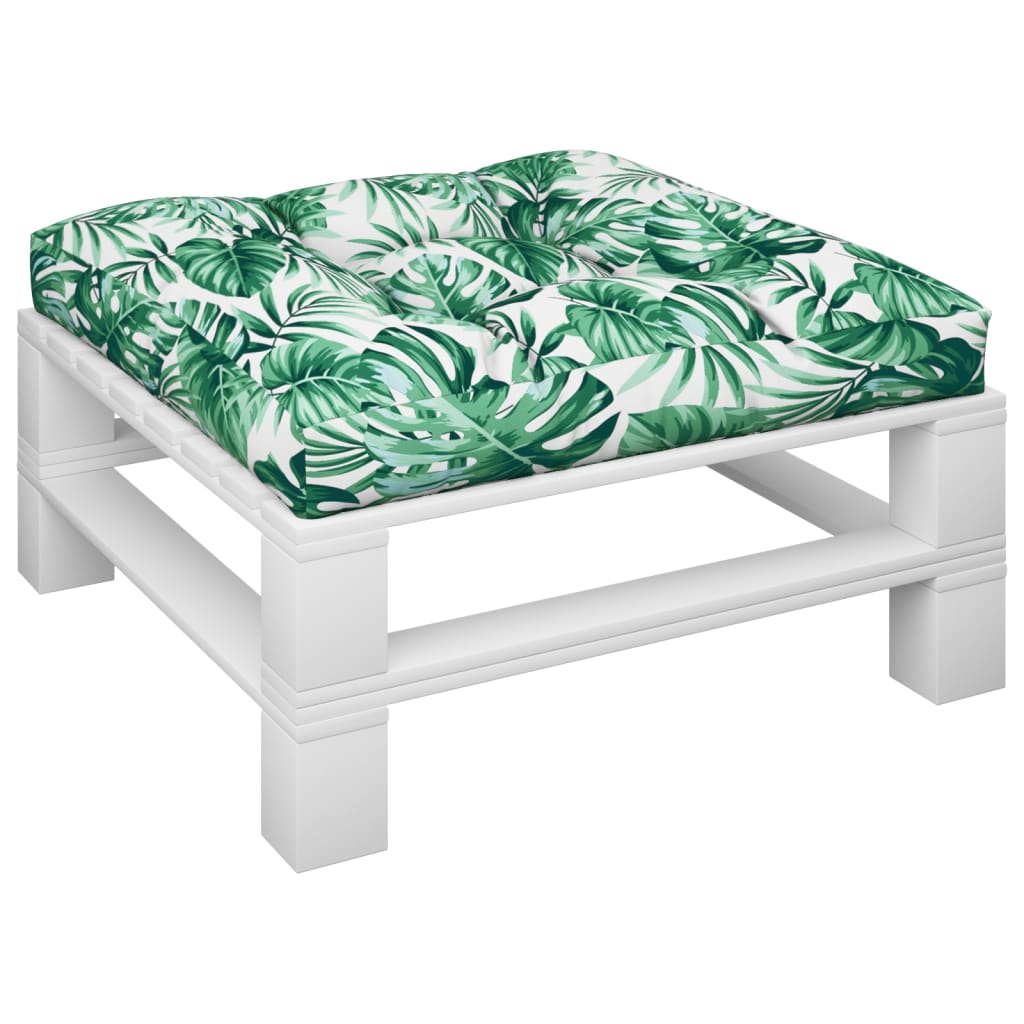 hynde til pallesofa 70x70x12 cm bladmønster