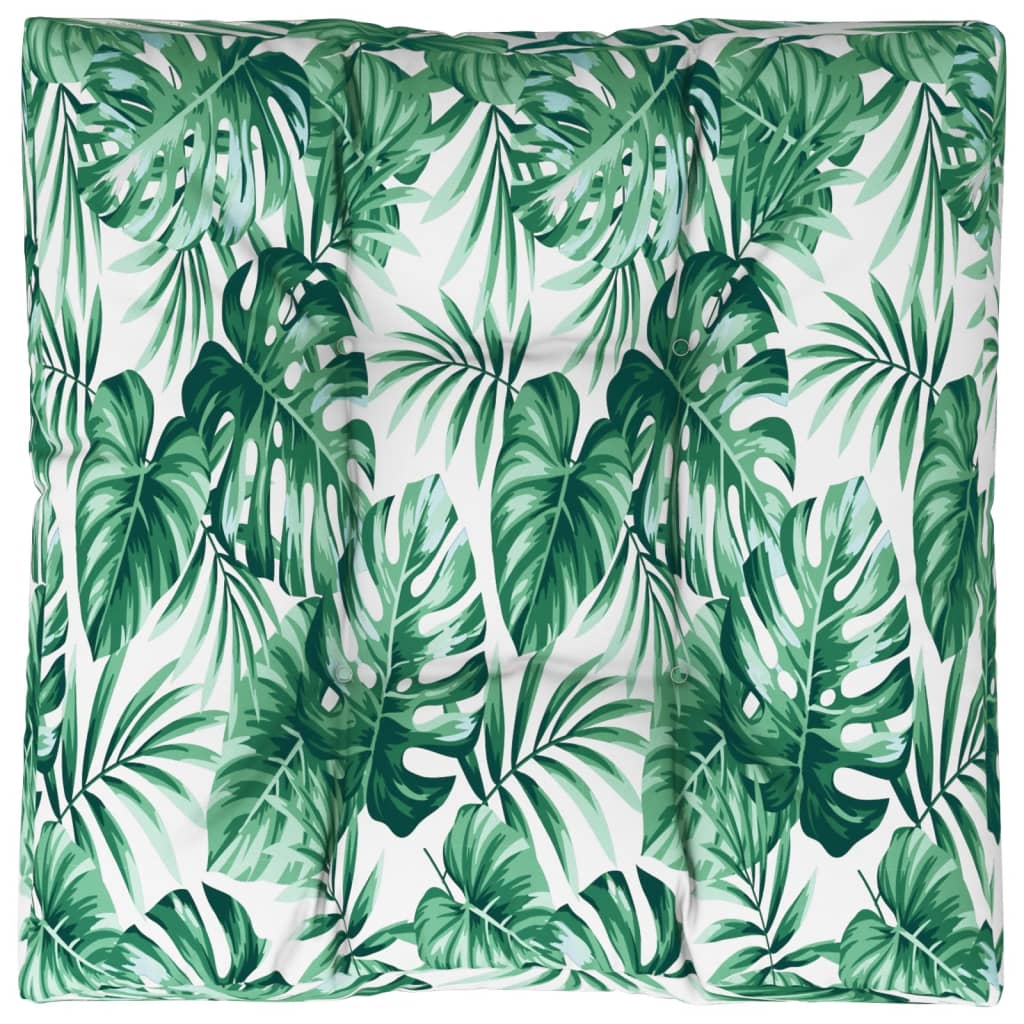 hynde til pallesofa 70x70x12 cm bladmønster