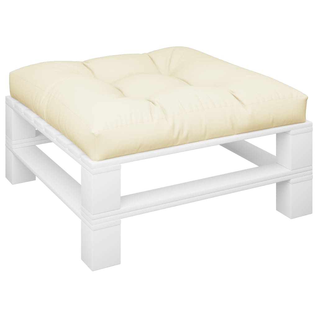 pallehynde 80x80x12 cm stof cremefarvet
