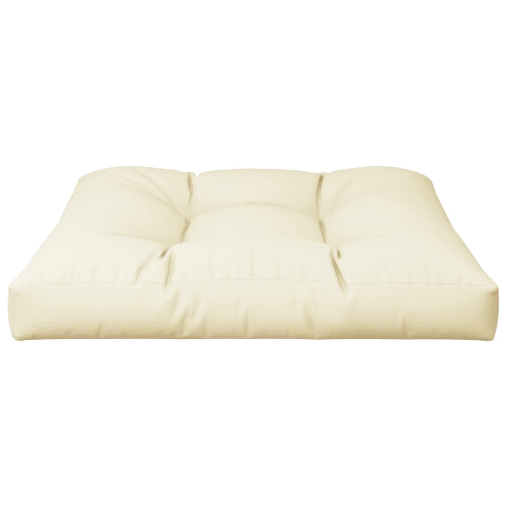 pallehynde 80x80x12 cm stof cremefarvet
