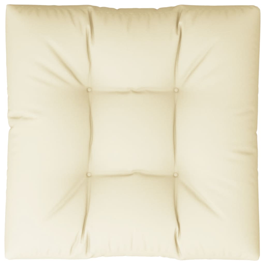 pallehynde 80x80x12 cm stof cremefarvet