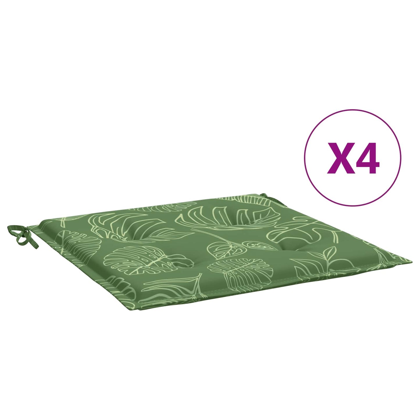 Stolehynder 4 stk. Oxford stof Grøn og Hvid 50 x 50 x 3 cm