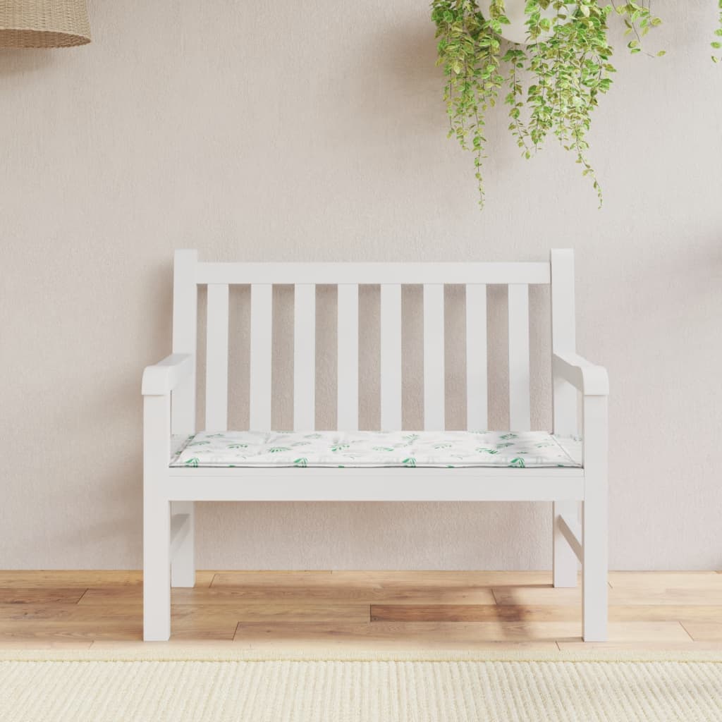 hynde til havebænk 100x50x3 cm oxfordstof bladmønster