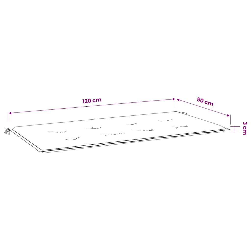 hynde til havebænk 120x50x3 cm striber oxfordstof blå og hvid