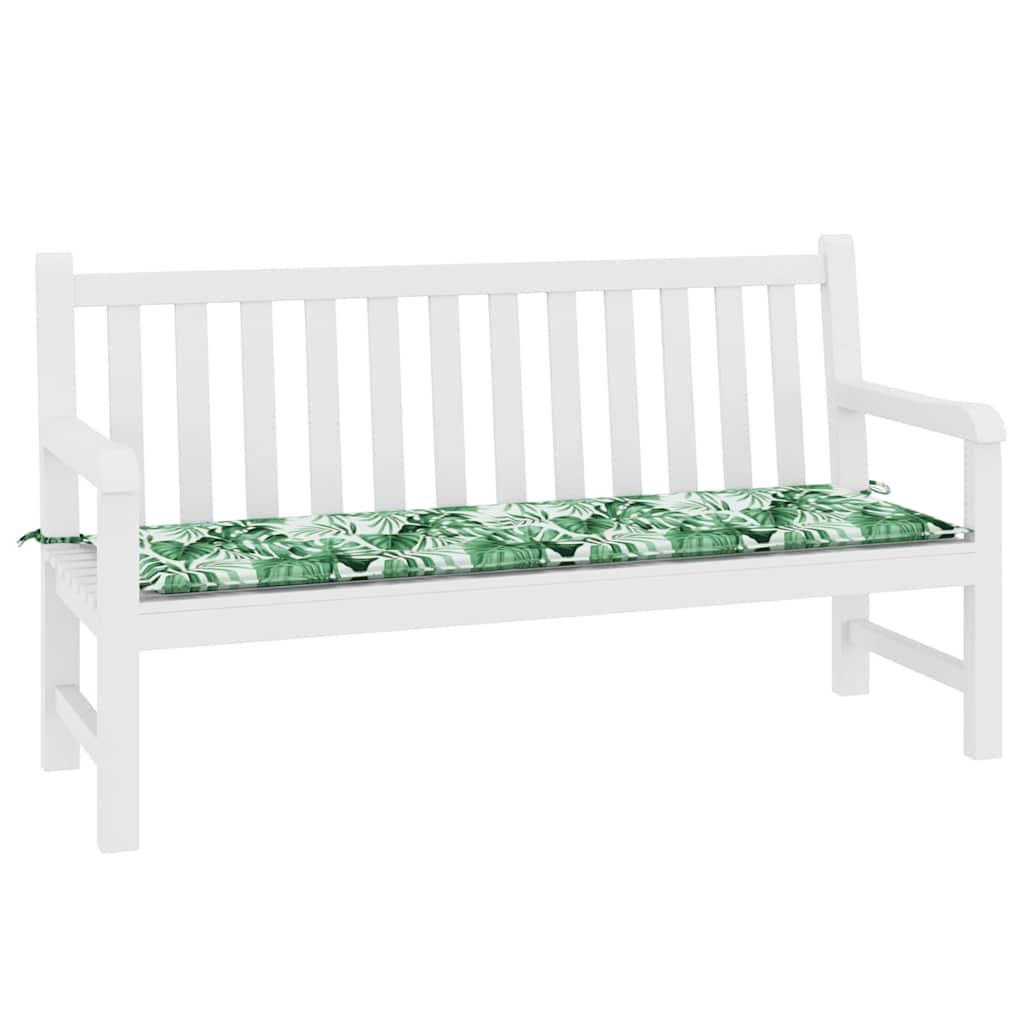 Bænk Pude Oxford stof Bladmønster 150 x 50 x 3 cm