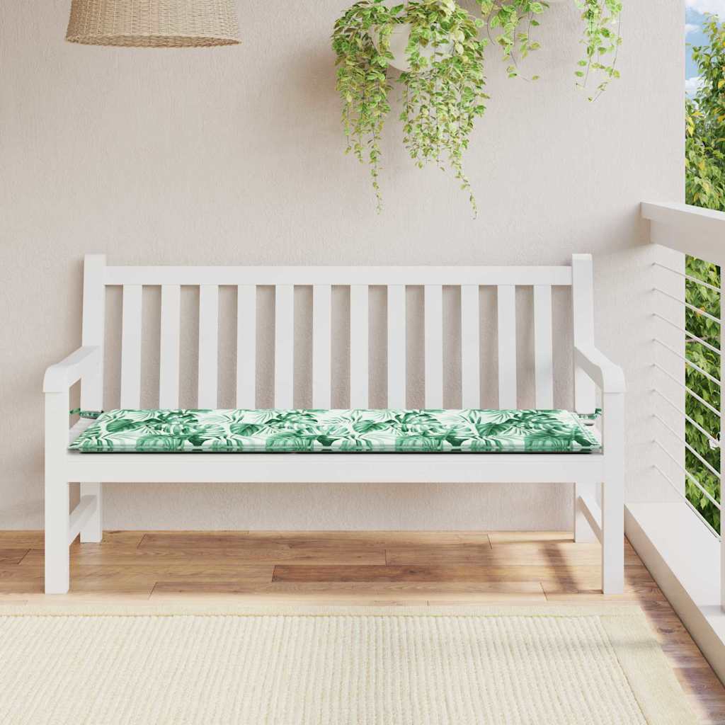 Bænk Pude Oxford stof Bladmønster 200 x 50 x 3 cm