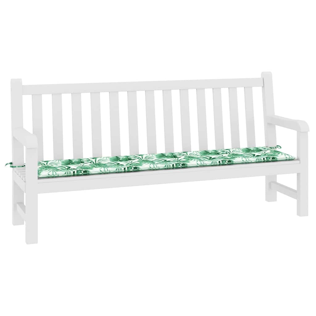 Bænk Pude Oxford stof Bladmønster 200 x 50 x 3 cm