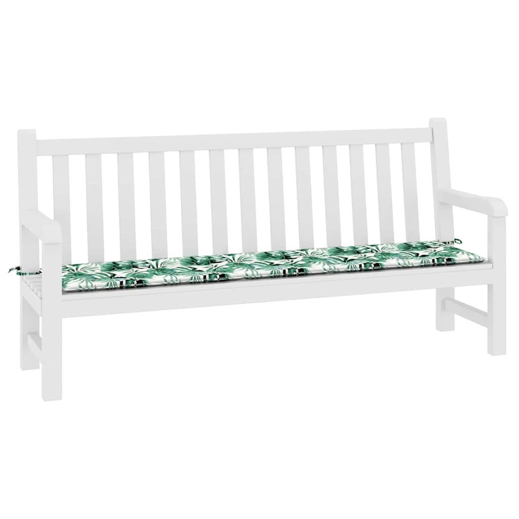Bænk Pude Oxford stof Bladmønster 200 x 50 x 3 cm