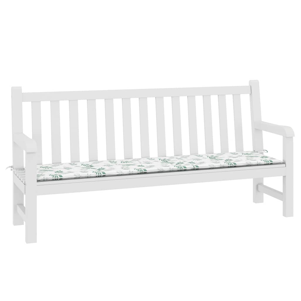 hynde til havebænk 200x50x3 cm stof bladmønster