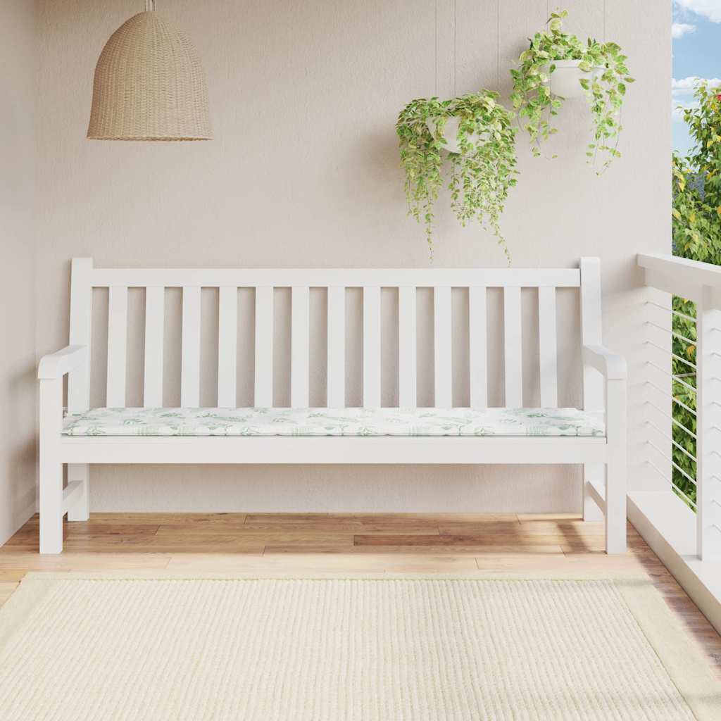 hynde til havebænk 200x50x3 cm stof bladmønster