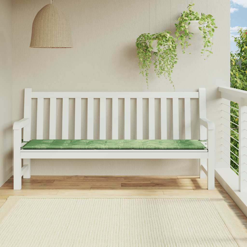 hynde til havebænk 200x50x3 cm stof bladmønster