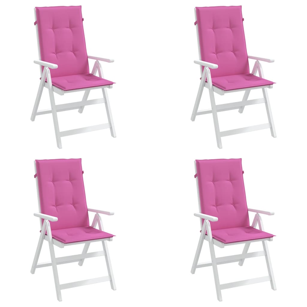 stolehynder med høj ryg 4 stk. stof pink