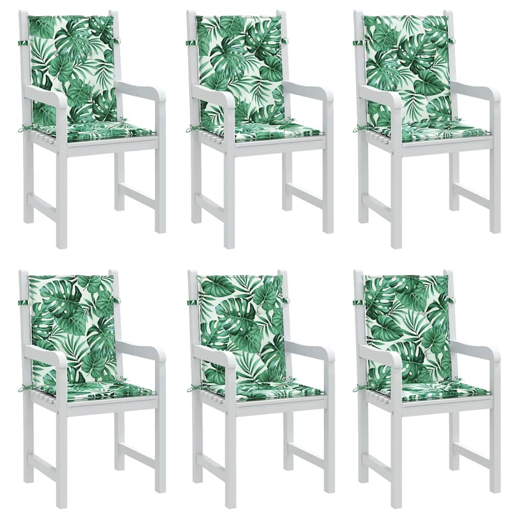 Rygpuder 6 stk. Oxford stof Bladmønster 100 x 50 x 3 cm