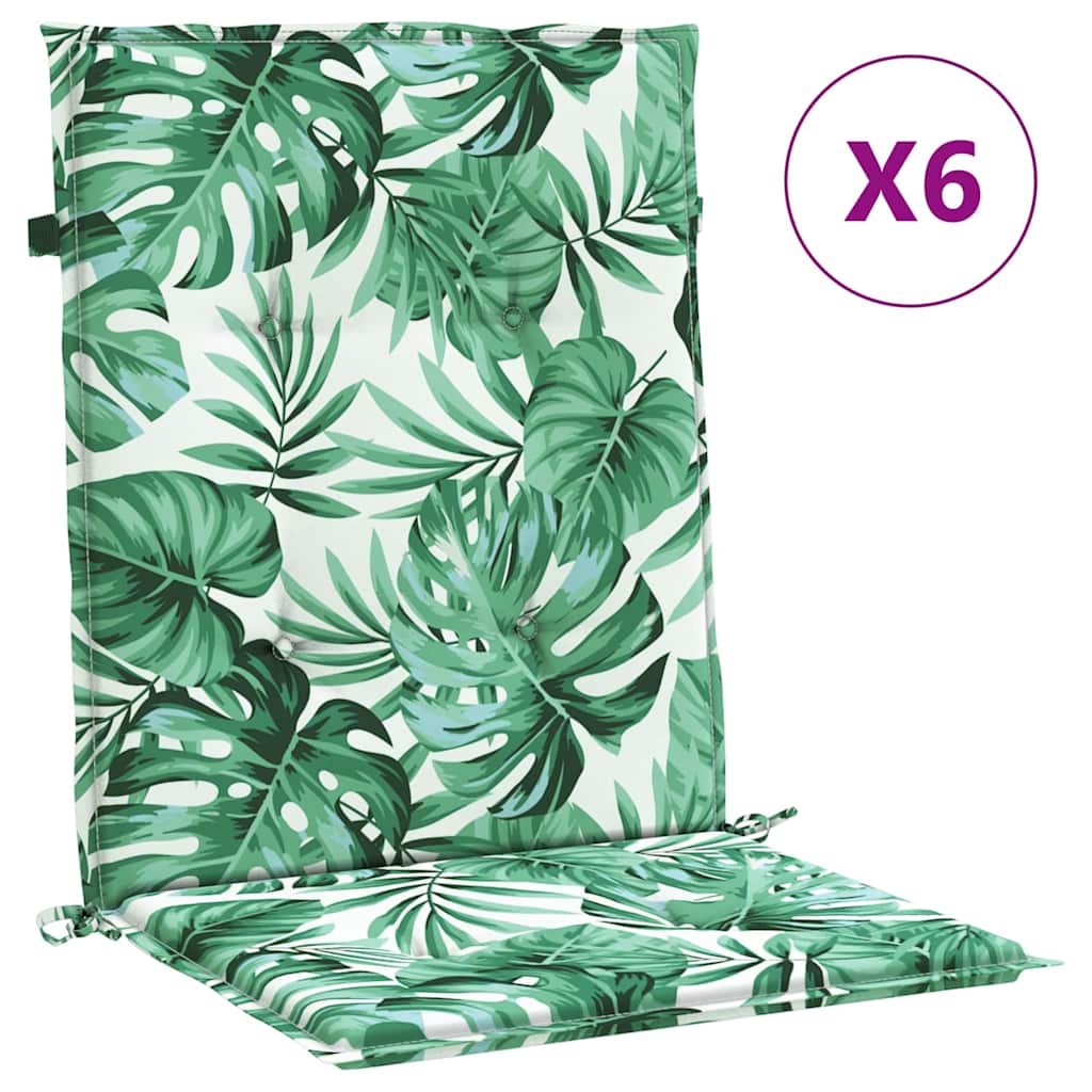 Rygpuder 6 stk. Oxford stof Bladmønster 100 x 50 x 3 cm