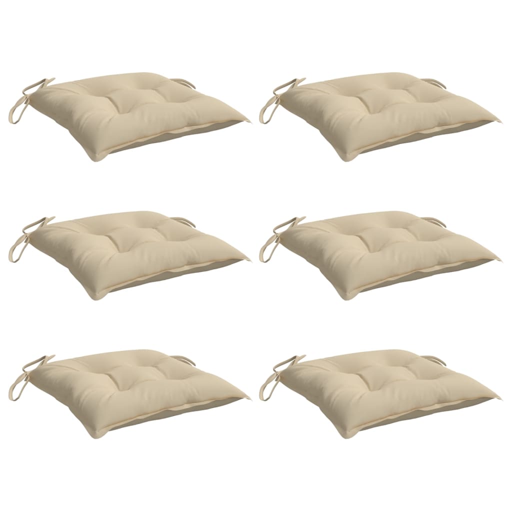 stolehynder 6 stk. 40x40x7 cm oxfordstof beige