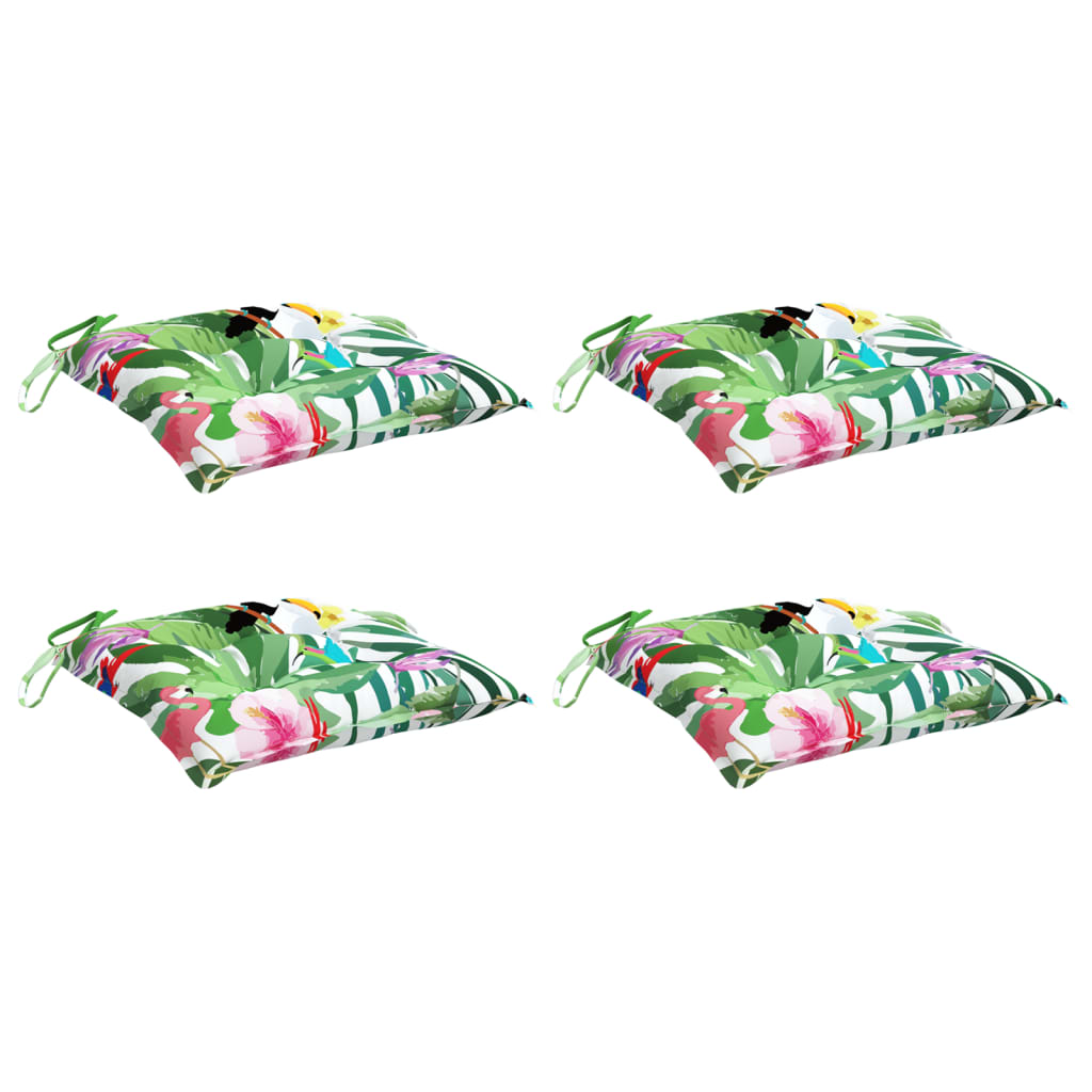 stolehynder 4 stk. 40x40x7 cm stof flerfarvet