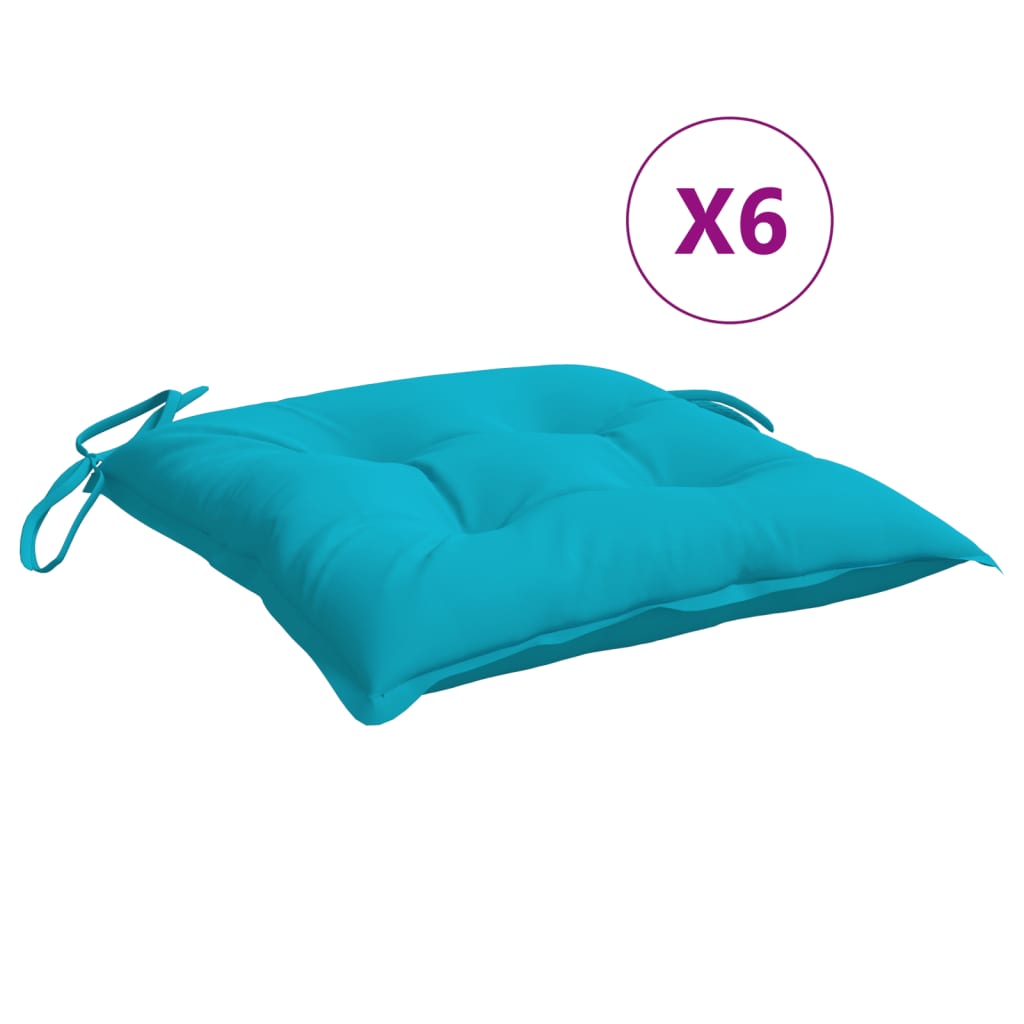 stolehynder 6 stk. 40x40x7 cm stof turkis