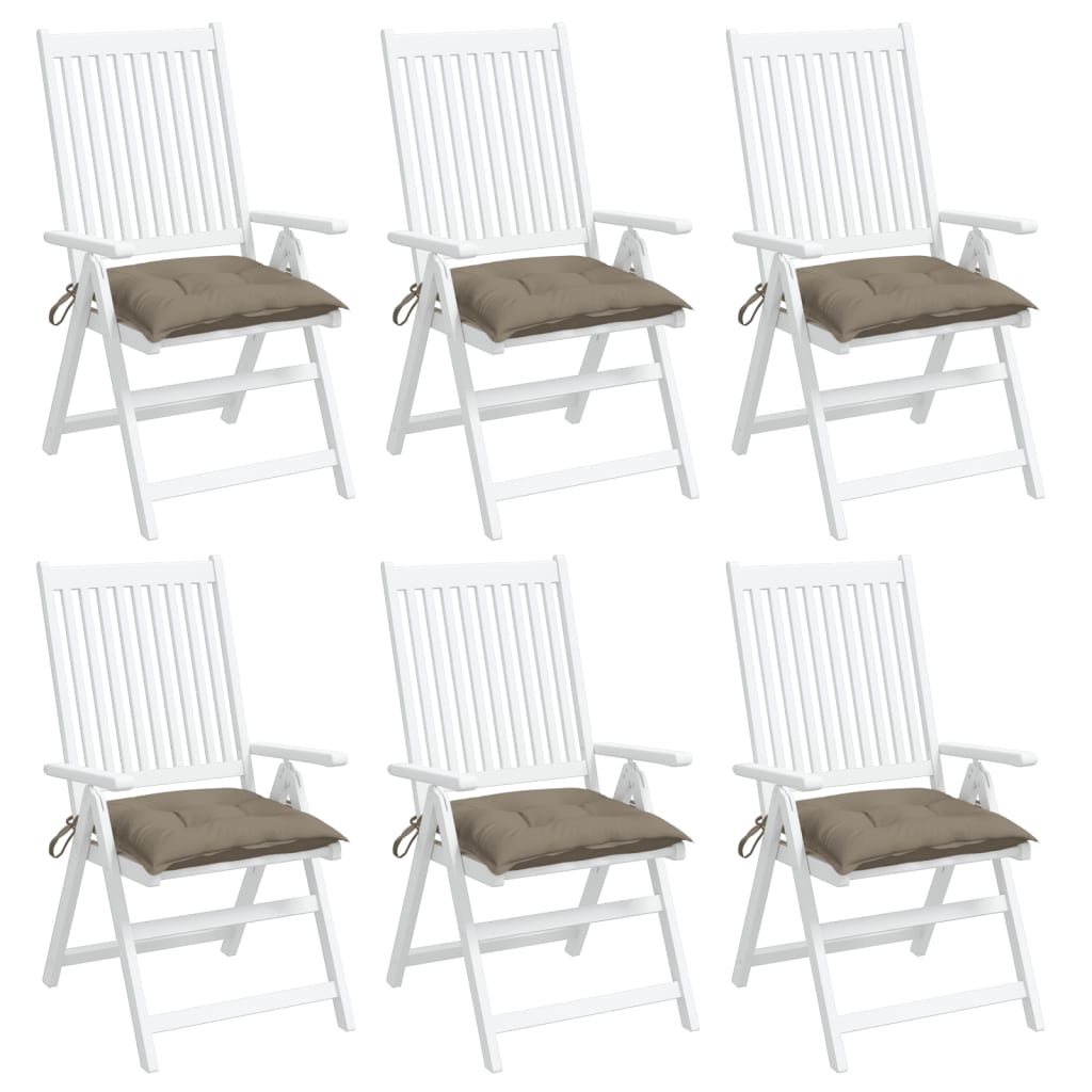 pallehynder 6 stk. 50x50x7 cm oxfordstof gråbrun