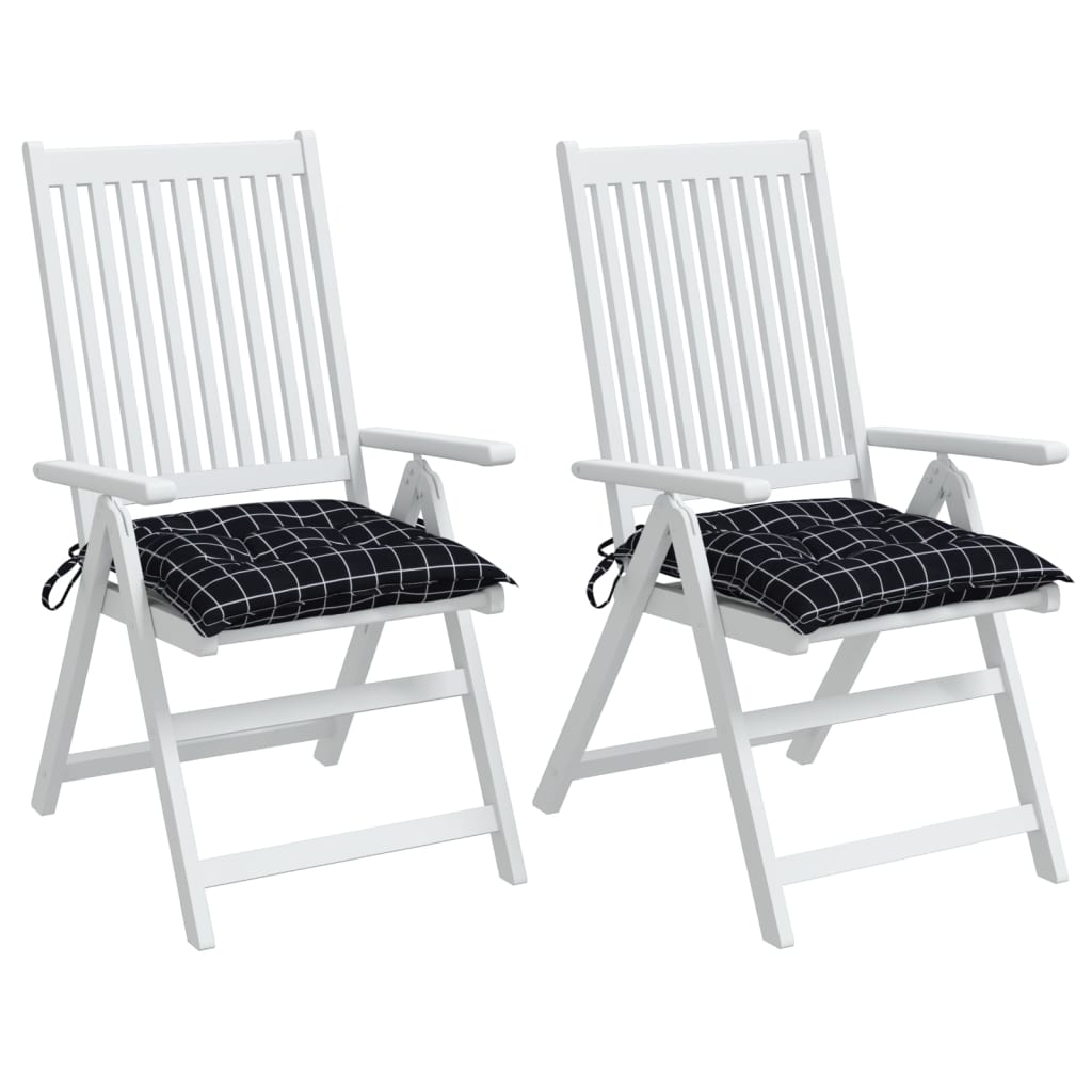 stolehynder 2 stk. 50x50x7 cm oxfordstof ternet mønster sort