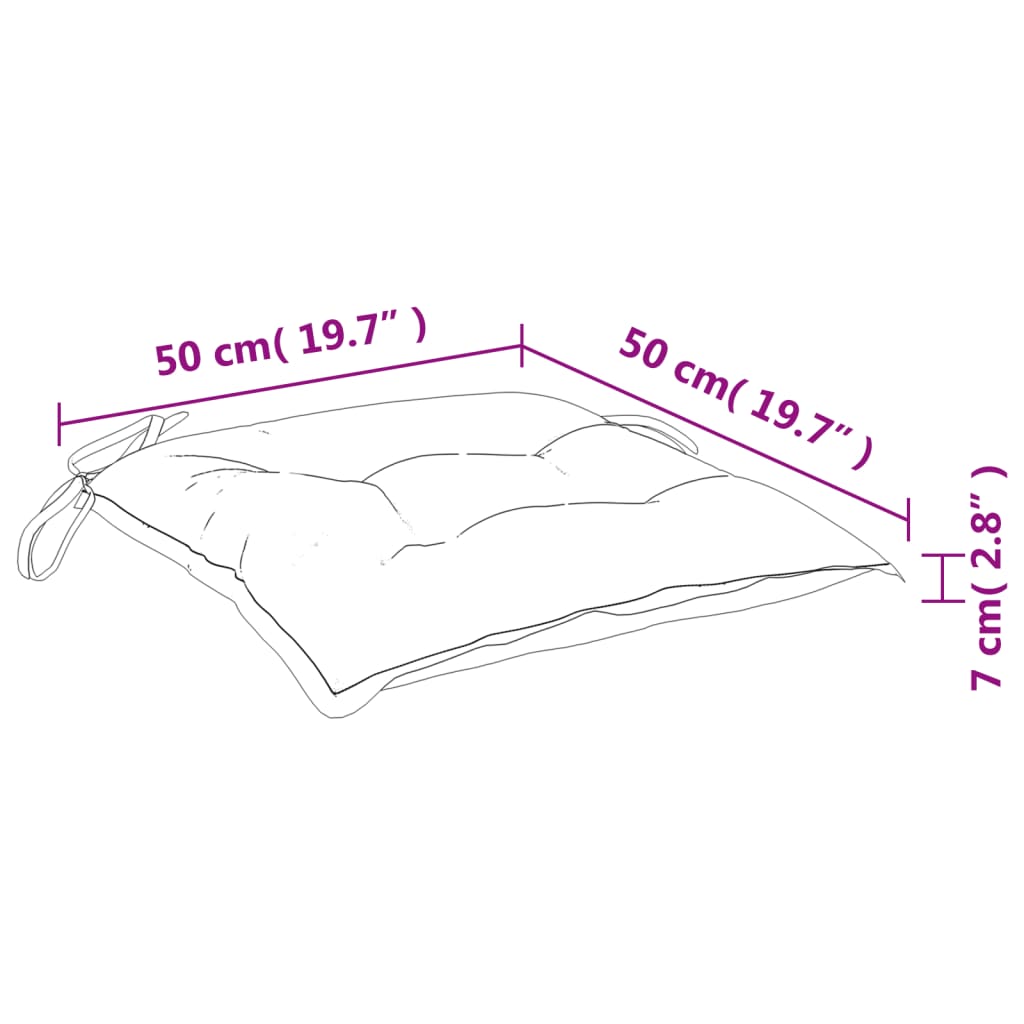 stolehynder 2 stk. 50x50x7 cm oxfordstof ternet mønster sort