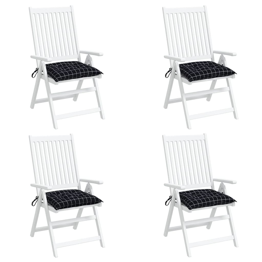 stolehynder 4 stk. 50x50x7 cm oxfordstof ternet mønster sort