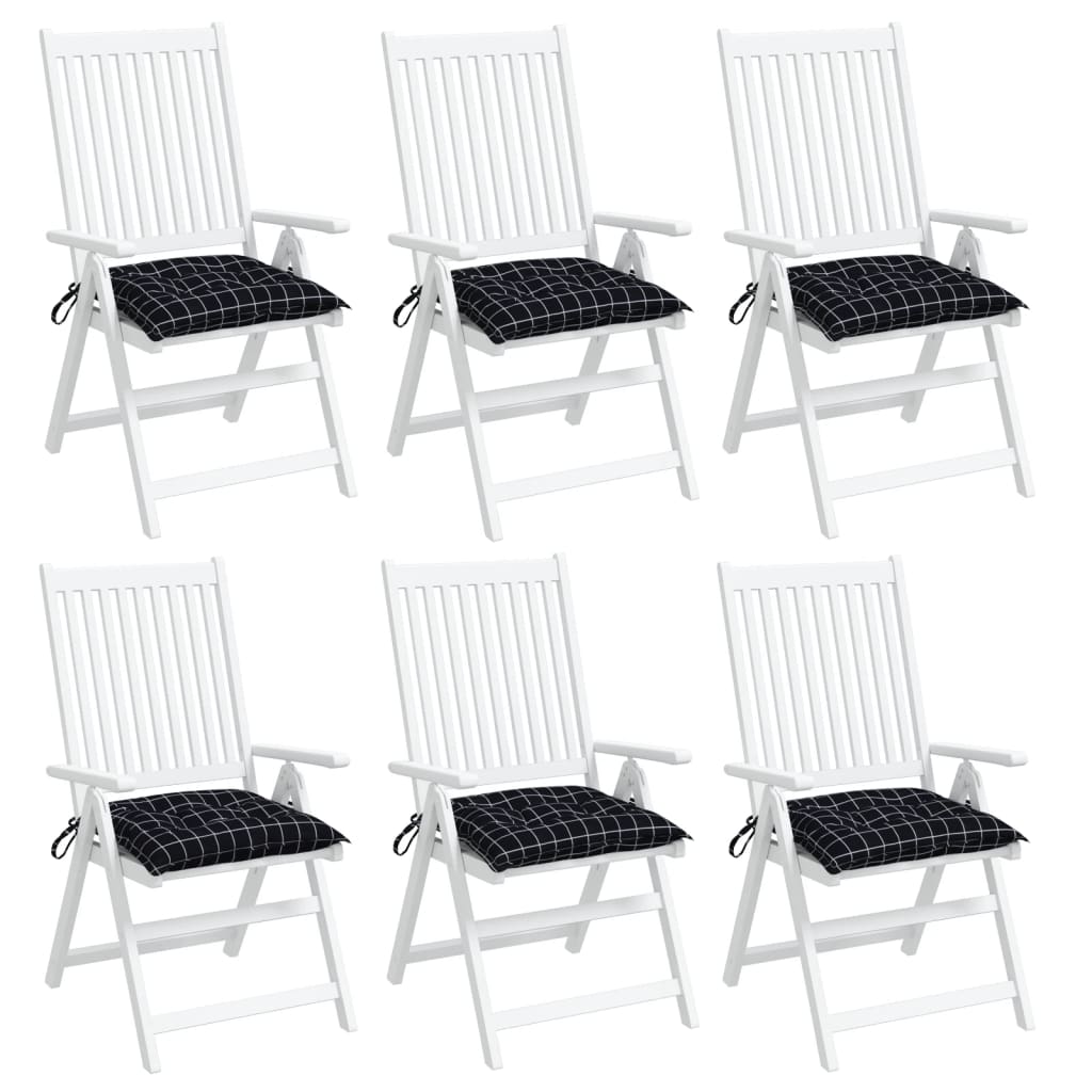 stolehynder 6 stk. 50x50x7 cm oxfordstof ternet mønster sort