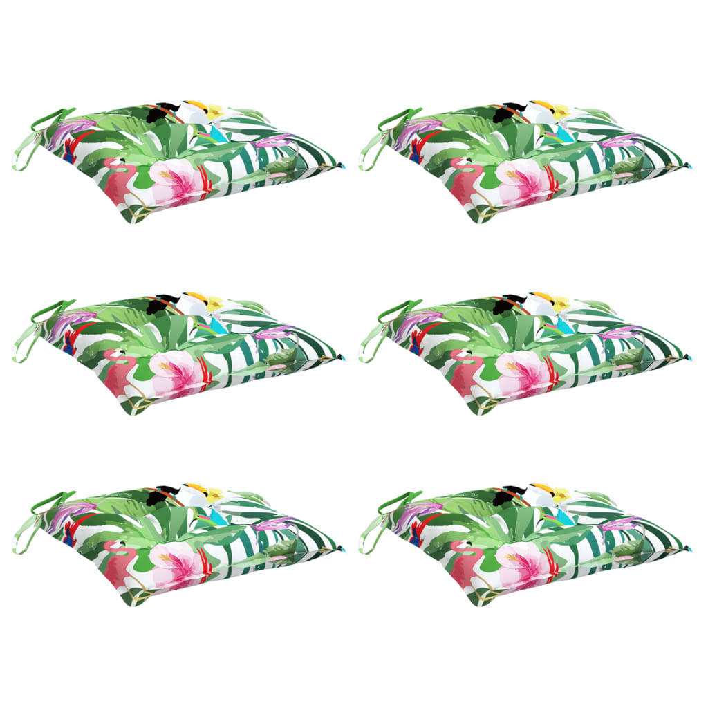 stolehynder 6 stk. 50x50x7 cm oxfordstof flerfarvet