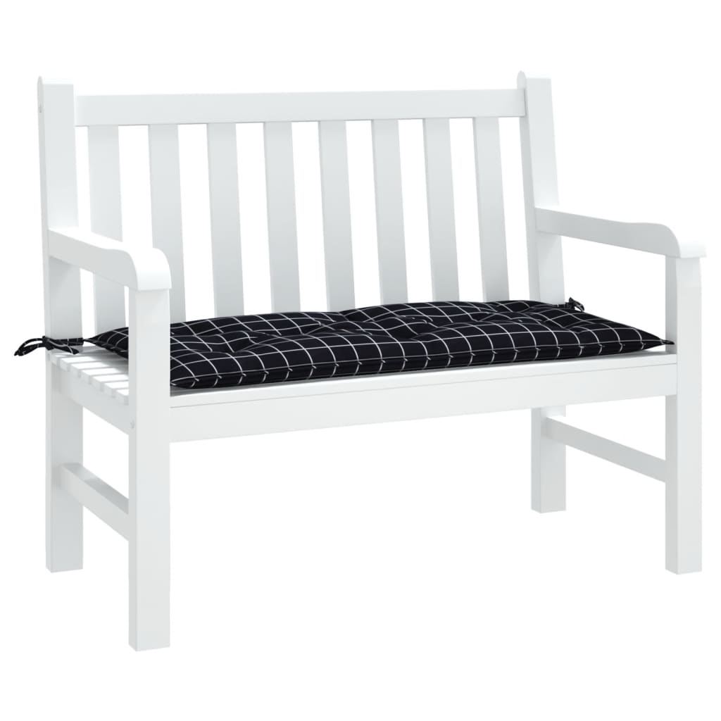hynde til havebænk 100x50x7 cm oxfordstof ternet sort