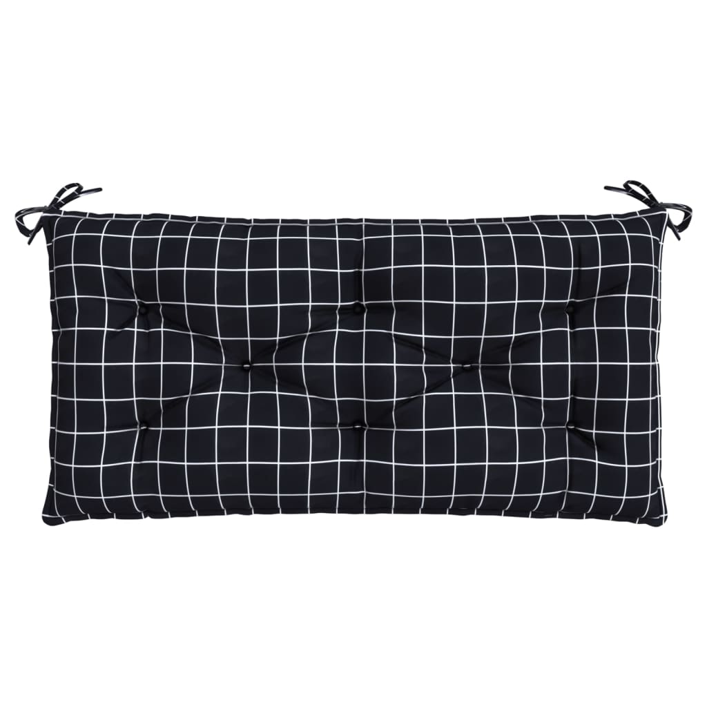 hynde til havebænk 100x50x7 cm oxfordstof ternet sort