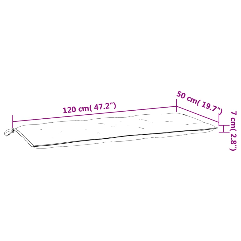 hynde til havebænk 120x50x7 cm oxfordstof gråbrun