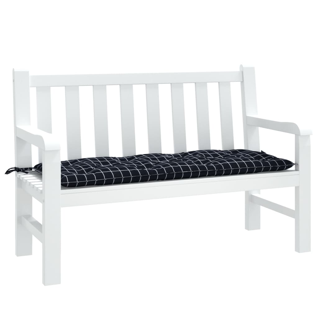 hynde til havebænk 120x50x7 cm oxfordstof ternet sort