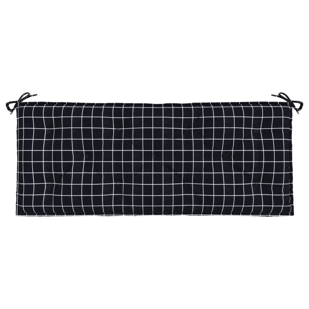 hynde til havebænk 120x50x7 cm oxfordstof ternet sort
