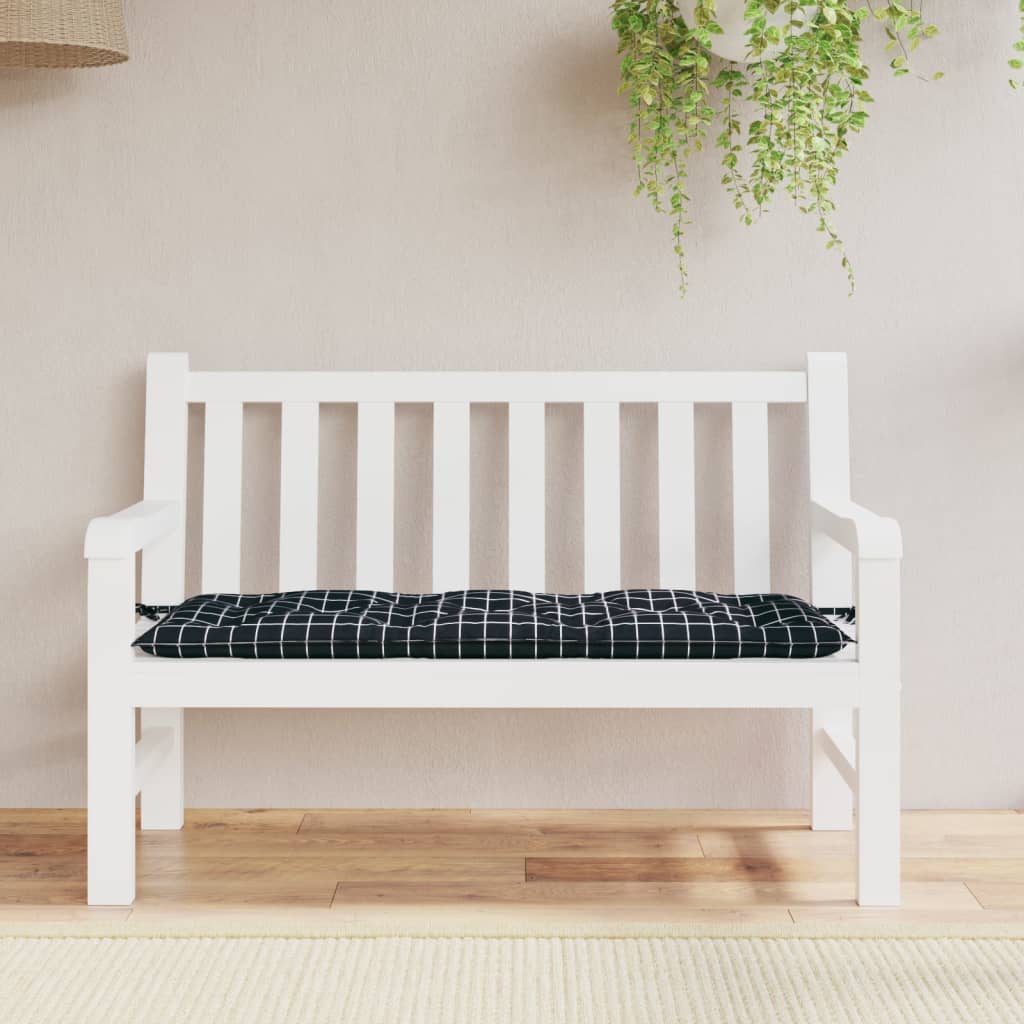 hynde til havebænk 120x50x7 cm oxfordstof ternet sort