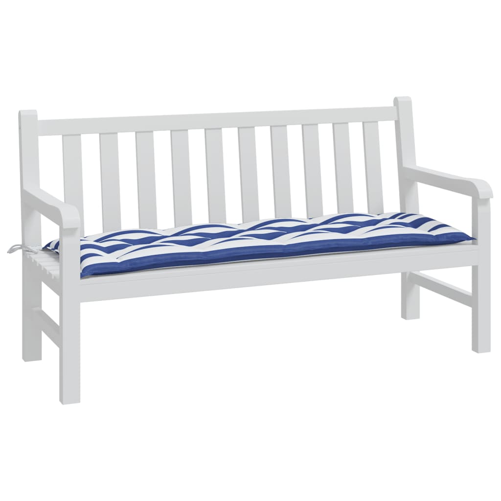 hynde til havebænk 150x50x7 cm striber oxfordstof blå og hvid