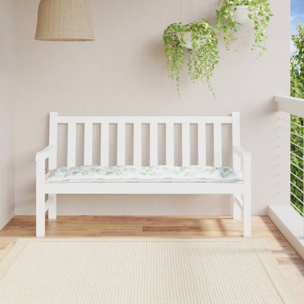 hynde til havebænk 150x50x7 cm oxfordstof bladmønster