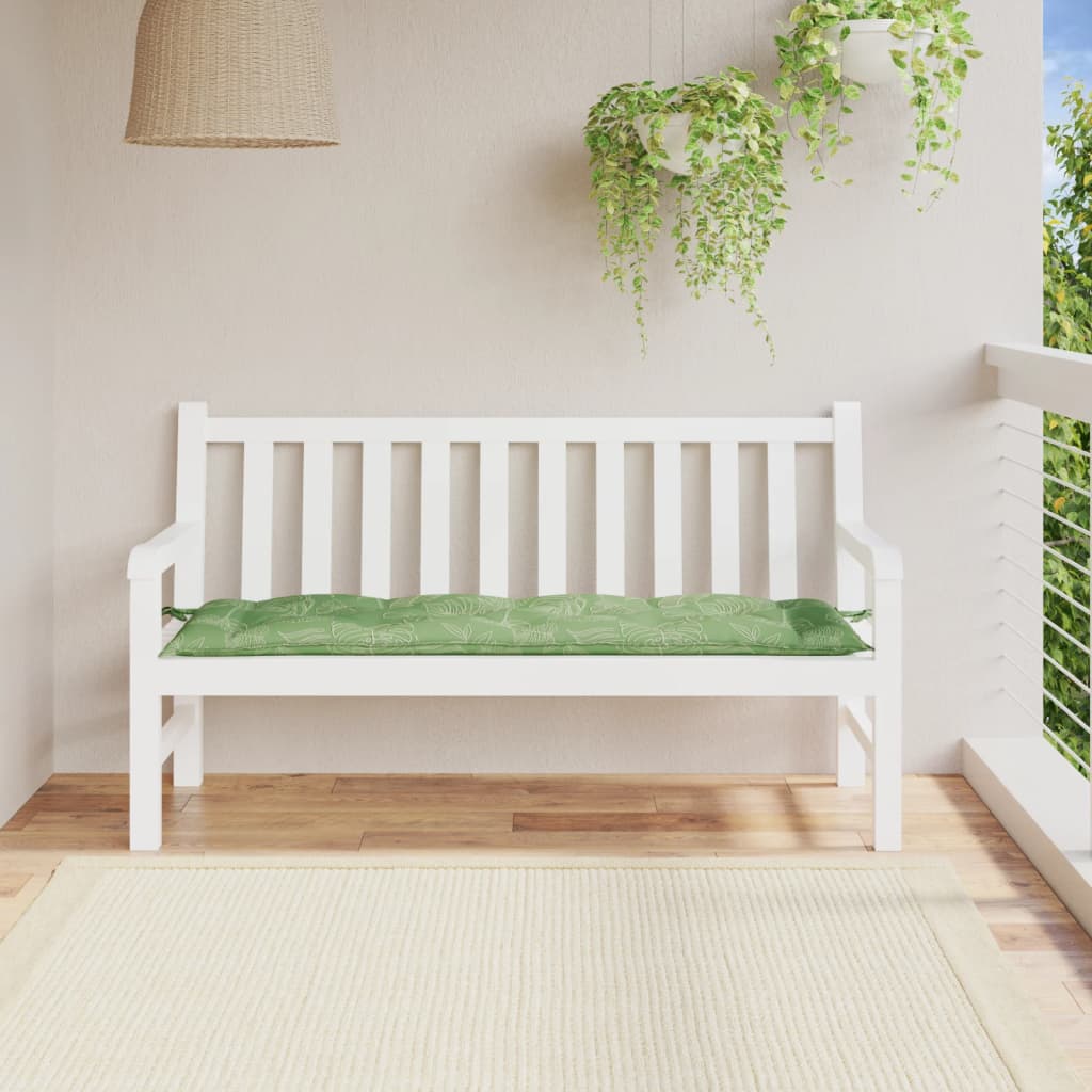 hynde til havebænk 150x50x7 cm oxfordstof bladmønster