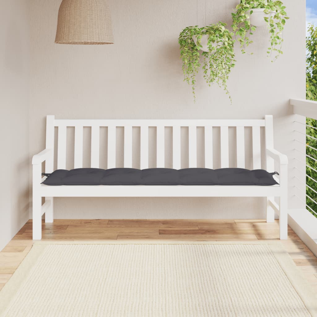 hynde til havebænk 180x50x7 cm oxfordstof antracitgrå