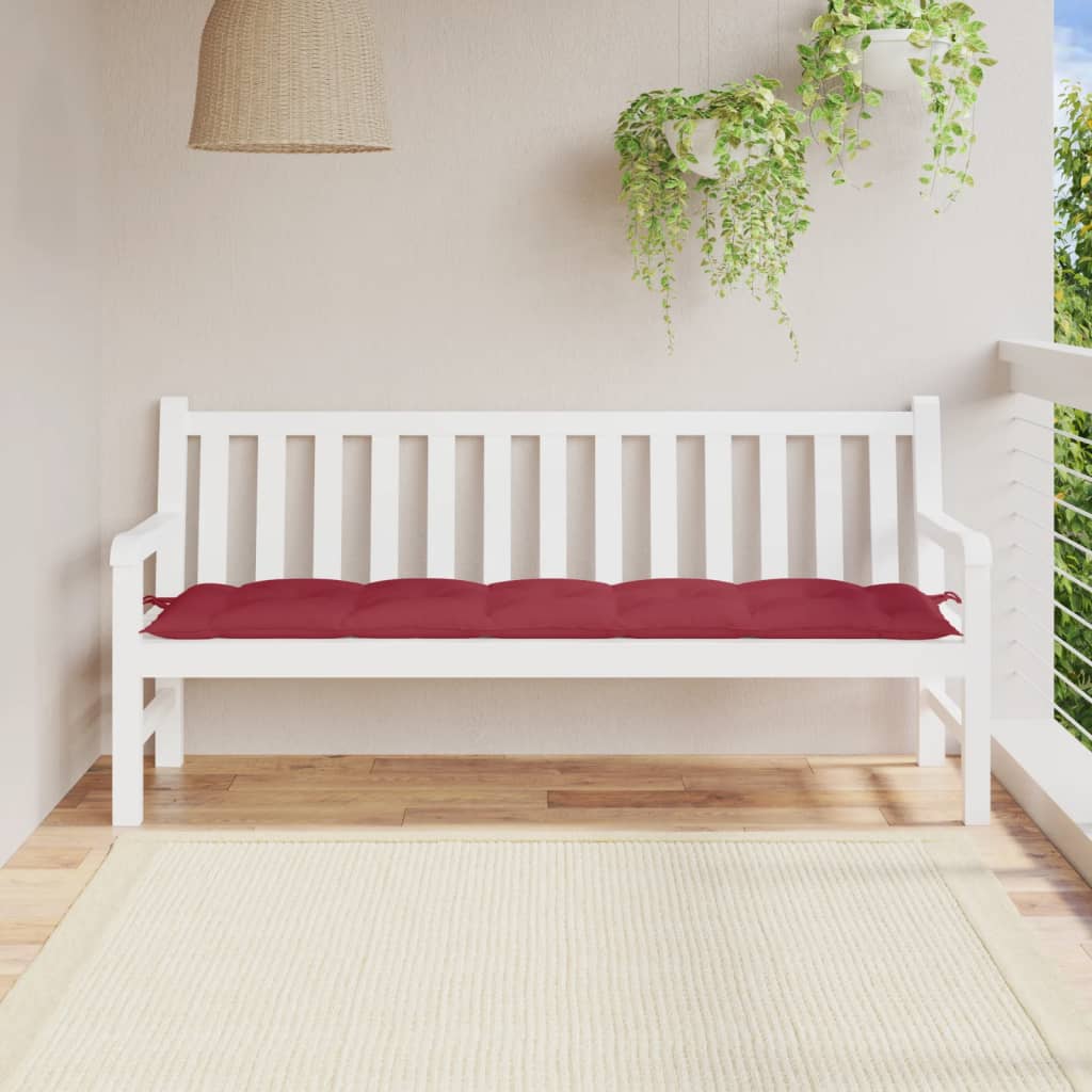 hynde til havebænk 180x50x7 cm oxfordstof vinrød