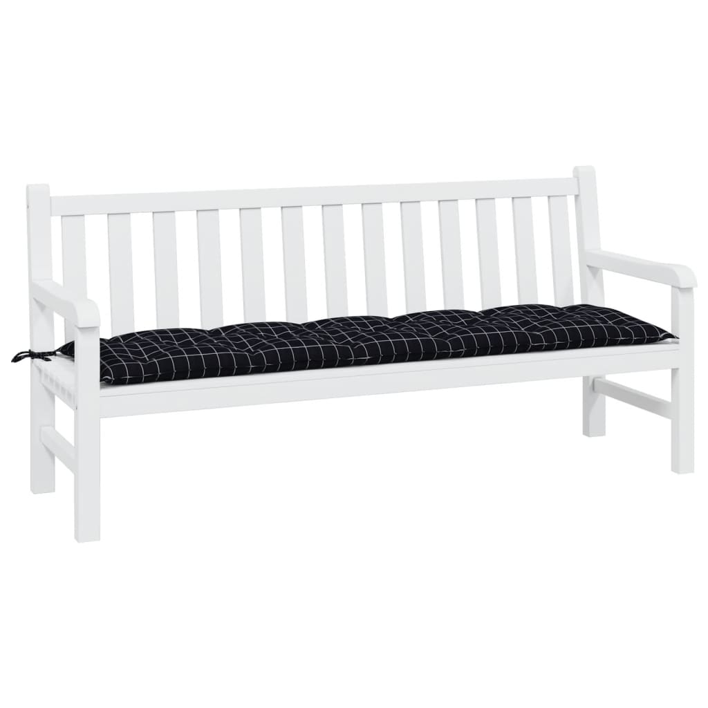hynde til havebænk 180x50x7 cm oxfordstof ternet sort