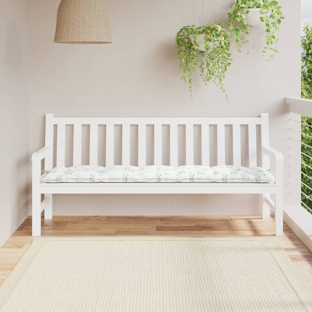 hynde til havebænk 180x50x7 cm oxfordstof bladmønster
