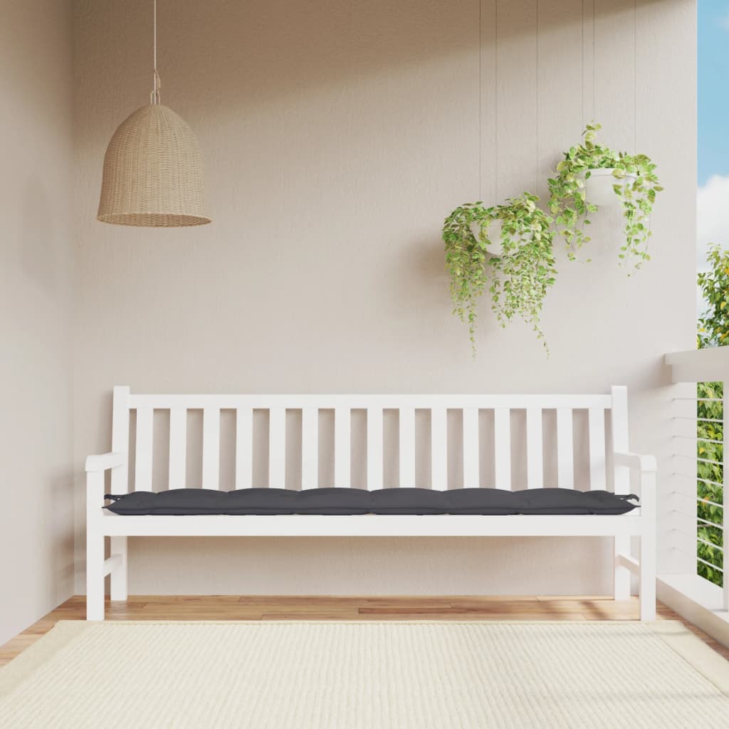 hynde til havebænk 200x50x7 cm oxfordstof antracitgrå