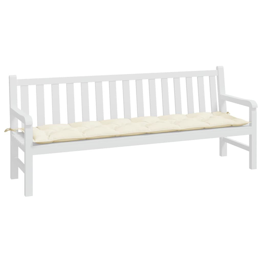 hynde til havebænk 200x50x7 cm stof cremefarvet