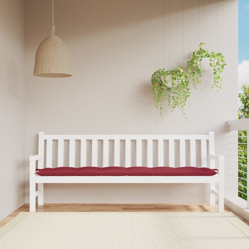 hynde til havebænk 200x50x7 cm oxfordstof vinrød